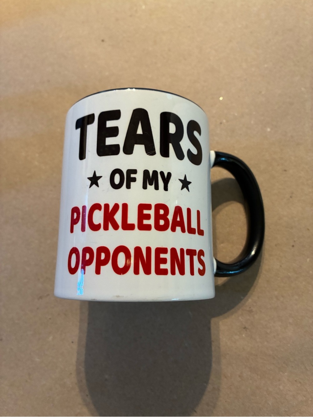 Tears of My Pickleball Opponents Ceramic Mug - White with Black Handle